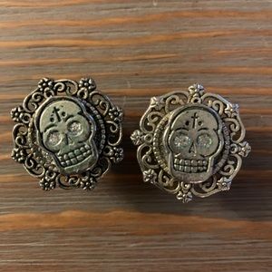 Dia de los Muertos skull 1/2 inch plugs